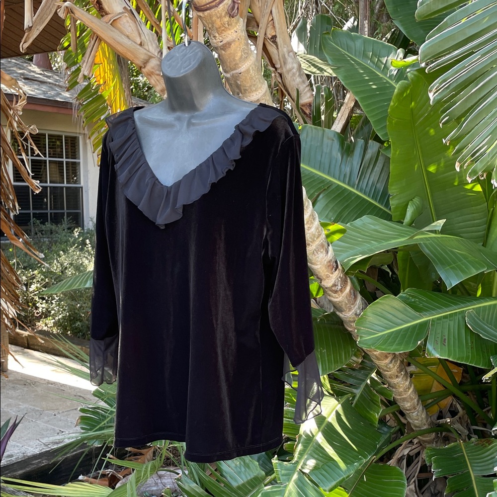 Ruffled velvet top
